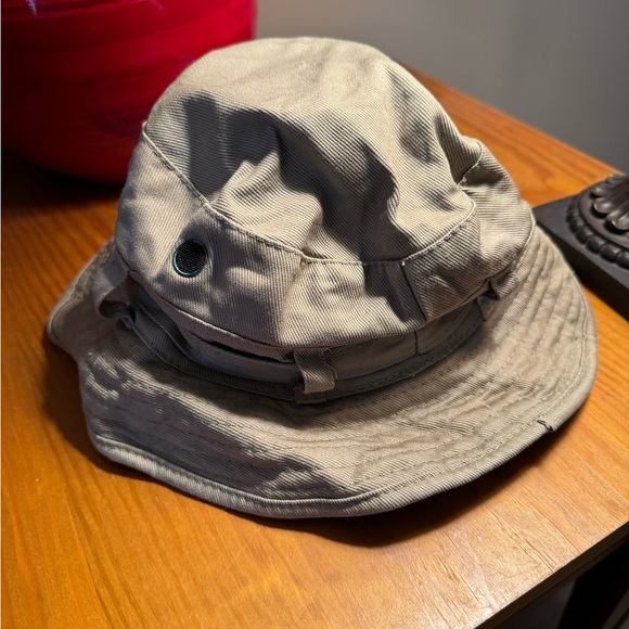 TAN / BEIGE HOT WEATHER HUNTING FISHING BOONIE JUNGLE SUN HAT - Picture 2 of 3